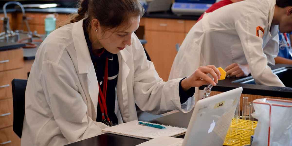 Student working in lab